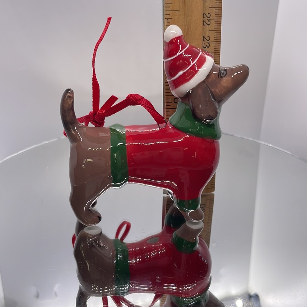 🎄Blue Sky handcrafted handpainted Dachshund and Ornament set. - Picture 6 of 9
